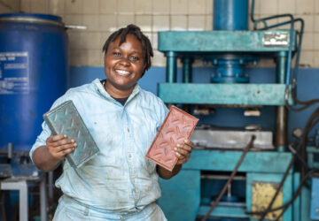 Bricks made of recycled plastic